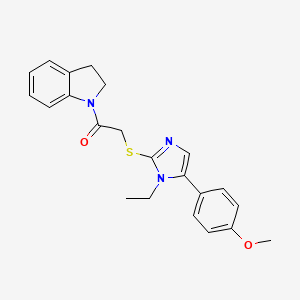 2-((1-ethyl-5-(4-methoxyphenyl)-1H-imidazol-2-yl)thio)-1-(indolin-1-yl)ethanone