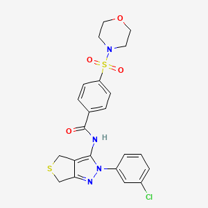 molecular formula C22H21ClN4O4S2 B2902379 N-(2-(3-chlorophenyl)-4,6-dihydro-2H-thieno[3,4-c]pyrazol-3-yl)-4-(morpholinosulfonyl)benzamide CAS No. 450341-19-2