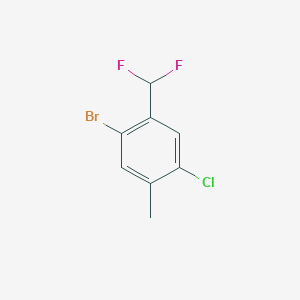 molecular formula C8H6BrClF2 B2902382 1-Bromo-4-chloro-2-(difluoromethyl)-5-methylbenzene CAS No. 2167839-68-9