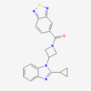 molecular formula C20H17N5OS B2902392 2,1,3-Benzothiadiazol-5-yl-[3-(2-cyclopropylbenzimidazol-1-yl)azetidin-1-yl]methanone CAS No. 2380068-13-1