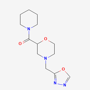 molecular formula C13H20N4O3 B2902394 [4-(1,3,4-Oxadiazol-2-ylmethyl)morpholin-2-yl]-piperidin-1-ylmethanone CAS No. 2415527-13-6