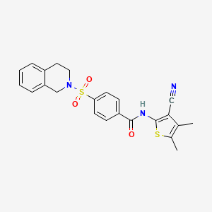 N-(3-cyano-4,5-dimethylthiophen-2-yl)-4-((3,4-dihydroisoquinolin-2(1H)-yl)sulfonyl)benzamide