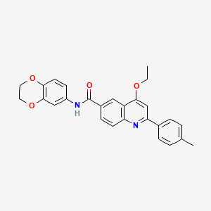 N-(2,3-dihydro-1,4-benzodioxin-6-yl)-4-ethoxy-2-(4-methylphenyl)quinoline-6-carboxamide