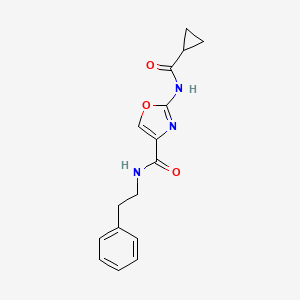 molecular formula C16H17N3O3 B2902405 2-(cyclopropanecarboxamido)-N-phenethyloxazole-4-carboxamide CAS No. 1396881-99-4