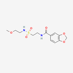 molecular formula C13H18N2O6S B2902407 N-[2-(2-methoxyethylsulfamoyl)ethyl]-1,3-benzodioxole-5-carboxamide CAS No. 899968-30-0