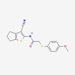N-(3-cyano-5,6-dihydro-4H-cyclopenta[b]thiophen-2-yl)-2-(4-methoxyphenyl)sulfanylacetamide