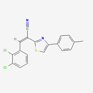 molecular formula C19H12Cl2N2S B2902413 (Z)-3-(2,3-dichlorophenyl)-2-(4-(p-tolyl)thiazol-2-yl)acrylonitrile CAS No. 476672-73-8