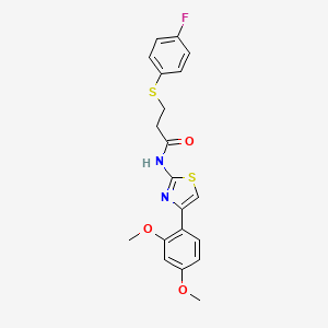 N-(4-(2,4-dimethoxyphenyl)thiazol-2-yl)-3-((4-fluorophenyl)thio)propanamide