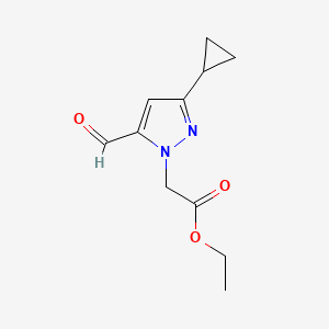 molecular formula C11H14N2O3 B2902422 Ethyl 2-(3-cyclopropyl-5-formylpyrazol-1-yl)acetate CAS No. 2551118-98-8