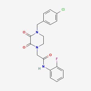 molecular formula C19H15ClFN3O3 B2902427 2-{4-[(4-chlorophenyl)methyl]-2,3-dioxo-1,2,3,4-tetrahydropyrazin-1-yl}-N-(2-fluorophenyl)acetamide CAS No. 899993-70-5