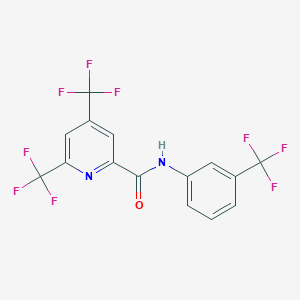 molecular formula C15H7F9N2O B2902428 4,6-bis(trifluoromethyl)-N-[3-(trifluoromethyl)phenyl]pyridine-2-carboxamide CAS No. 1092345-06-6