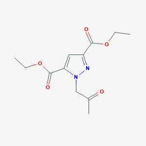 molecular formula C12H16N2O5 B2902435 1-(2-氧代丙基)-1H-吡唑-3,5-二甲酸二乙酯 CAS No. 1015894-22-0