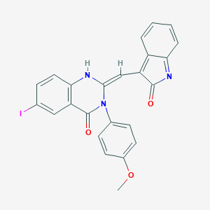 (2Z)-6-iodo-3-(4-methoxyphenyl)-2-[(2-oxoindol-3-yl)methylidene]-1H-quinazolin-4-one
