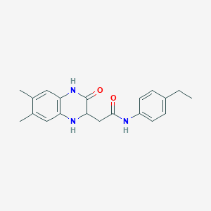 molecular formula C20H23N3O2 B2902446 2-(6,7-dimethyl-3-oxo-1,2,3,4-tetrahydroquinoxalin-2-yl)-N-(4-ethylphenyl)acetamide CAS No. 1009236-36-5