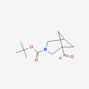 molecular formula C12H19NO3 B2902447 Tert-butyl 1-formyl-3-azabicyclo[3.1.1]heptane-3-carboxylate CAS No. 1640998-93-1