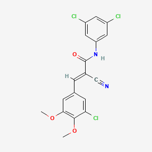(E)-3-(3-chloro-4,5-dimethoxyphenyl)-2-cyano-N-(3,5-dichlorophenyl)prop-2-enamide