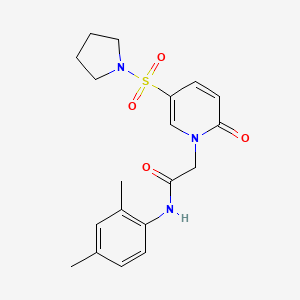molecular formula C19H23N3O4S B2902452 N-(2,4-dimethylphenyl)-2-(2-oxo-5-pyrrolidin-1-ylsulfonylpyridin-1-yl)acetamide CAS No. 950086-38-1