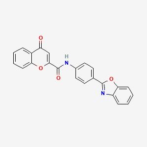 molecular formula C23H14N2O4 B2902453 N-[4-(1,3-benzoxazol-2-yl)phenyl]-4-oxochromene-2-carboxamide CAS No. 361173-55-9