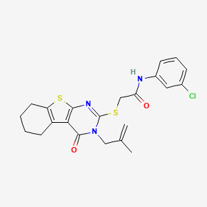 N-(3-chlorophenyl)-2-[[3-(2-methylprop-2-enyl)-4-oxo-5,6,7,8-tetrahydro-[1]benzothiolo[2,3-d]pyrimidin-2-yl]sulfanyl]acetamide