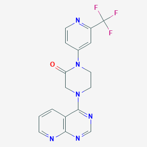 molecular formula C17H13F3N6O B2902461 4-Pyrido[2,3-d]pyrimidin-4-yl-1-[2-(trifluoromethyl)pyridin-4-yl]piperazin-2-one CAS No. 2380097-52-7