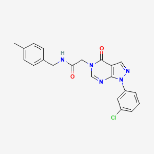 molecular formula C21H18ClN5O2 B2902462 2-[1-(3-chlorophenyl)-4-oxopyrazolo[3,4-d]pyrimidin-5-yl]-N-[(4-methylphenyl)methyl]acetamide CAS No. 895017-69-3