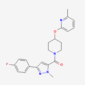 (3-(4-fluorophenyl)-1-methyl-1H-pyrazol-5-yl)(4-((6-methylpyridin-2-yl)oxy)piperidin-1-yl)methanone