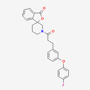 molecular formula C27H24FNO4 B2902464 1'-(3-(3-(4-fluorophenoxy)phenyl)propanoyl)-3H-spiro[isobenzofuran-1,3'-piperidin]-3-one CAS No. 2309798-04-5