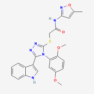 molecular formula C24H22N6O4S B2902474 2-((4-(2,5-dimethoxyphenyl)-5-(1H-indol-3-yl)-4H-1,2,4-triazol-3-yl)thio)-N-(5-methylisoxazol-3-yl)acetamide CAS No. 852167-45-4