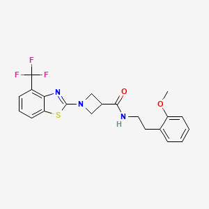 molecular formula C21H20F3N3O2S B2902475 N-(2-methoxyphenethyl)-1-(4-(trifluoromethyl)benzo[d]thiazol-2-yl)azetidine-3-carboxamide CAS No. 1396886-62-6