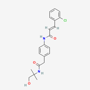 (E)-3-(2-chlorophenyl)-N-(4-(2-((1-hydroxy-2-methylpropan-2-yl)amino)-2-oxoethyl)phenyl)acrylamide