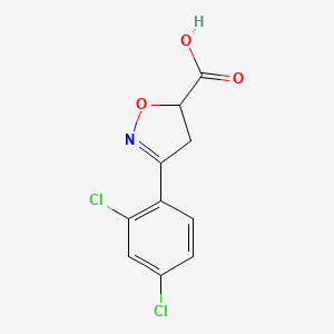 molecular formula C10H7Cl2NO3 B2902477 3-(2,4-Dichlorophenyl)-4,5-dihydro-1,2-oxazole-5-carboxylic acid CAS No. 1038696-41-1