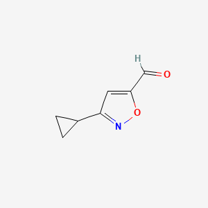 molecular formula C7H7NO2 B2902484 3-Cyclopropyl-1,2-oxazole-5-carbaldehyde CAS No. 121604-59-9