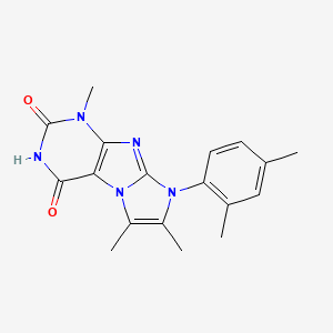 molecular formula C18H19N5O2 B2902485 8-(2,4-dimethylphenyl)-1,6,7-trimethyl-1H-imidazo[2,1-f]purine-2,4(3H,8H)-dione CAS No. 878732-20-8