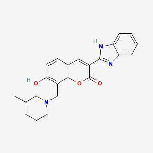 molecular formula C23H23N3O3 B2902486 3-(1H-benzimidazol-2-yl)-7-hydroxy-8-[(3-methyl-1-piperidinyl)methyl]-2H-chromen-2-one CAS No. 315237-52-6