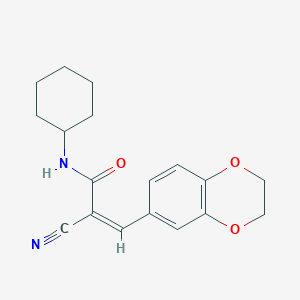 (Z)-2-Cyano-N-cyclohexyl-3-(2,3-dihydro-1,4-benzodioxin-6-yl)prop-2-enamide