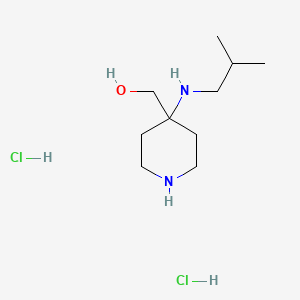 molecular formula C10H24Cl2N2O B2902499 {4-[(2-Methylpropyl)amino]piperidin-4-yl}methanol dihydrochloride CAS No. 1864061-11-9