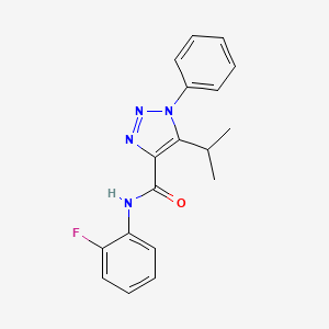 molecular formula C18H17FN4O B2902500 N-(2-fluorophenyl)-5-isopropyl-1-phenyl-1H-1,2,3-triazole-4-carboxamide CAS No. 954816-71-8