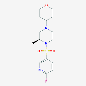 (2S)-1-[(6-fluoropyridin-3-yl)sulfonyl]-2-methyl-4-(oxan-4-yl)piperazine