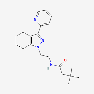 3,3-dimethyl-N-(2-(3-(pyridin-2-yl)-4,5,6,7-tetrahydro-1H-indazol-1-yl)ethyl)butanamide