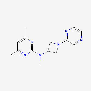 molecular formula C14H18N6 B2902505 N,4,6-Trimethyl-N-(1-pyrazin-2-ylazetidin-3-yl)pyrimidin-2-amine CAS No. 2415562-65-9