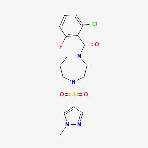 (2-chloro-6-fluorophenyl)(4-((1-methyl-1H-pyrazol-4-yl)sulfonyl)-1,4-diazepan-1-yl)methanone