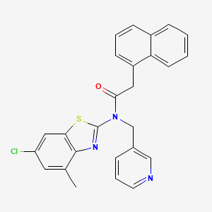 molecular formula C26H20ClN3OS B2902513 N-(6-chloro-4-methylbenzo[d]thiazol-2-yl)-2-(naphthalen-1-yl)-N-(pyridin-3-ylmethyl)acetamide CAS No. 920359-38-2