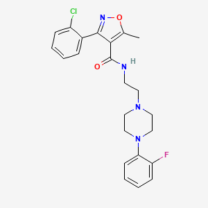 3-(2-chlorophenyl)-N-(2-(4-(2-fluorophenyl)piperazin-1-yl)ethyl)-5-methylisoxazole-4-carboxamide