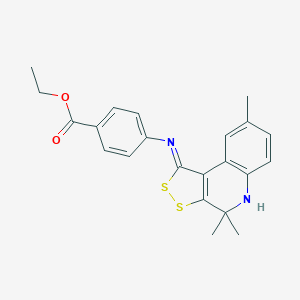 ethyl 4-{[(1Z)-4,4,8-trimethyl-4,5-dihydro-1H-[1,2]dithiolo[3,4-c]quinolin-1-ylidene]amino}benzoate