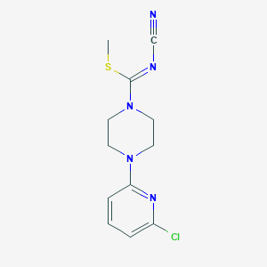 molecular formula C12H14ClN5S B2902535 methyl 4-(6-chloro-2-pyridinyl)-N-cyanotetrahydro-1(2H)-pyrazinecarbimidothioate CAS No. 339107-30-1