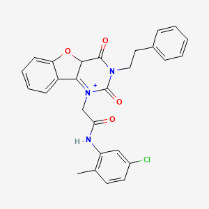 molecular formula C27H22ClN3O4 B2902539 N-(5-chloro-2-methylphenyl)-2-[4,6-dioxo-5-(2-phenylethyl)-8-oxa-3,5-diazatricyclo[7.4.0.0^{2,7}]trideca-1(9),2(7),10,12-tetraen-3-yl]acetamide CAS No. 1326840-08-7