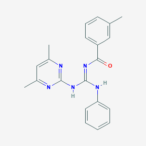 molecular formula C21H21N5O B290254 N-[anilino-[(4,6-dimethylpyrimidin-2-yl)amino]methylidene]-3-methylbenzamide 