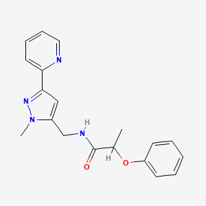 N-[(2-Methyl-5-pyridin-2-ylpyrazol-3-yl)methyl]-2-phenoxypropanamide