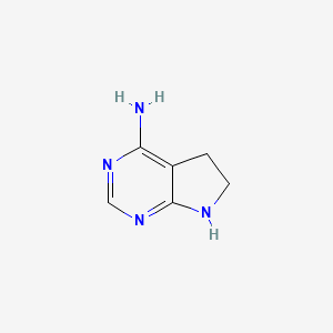 molecular formula C6H8N4 B2902543 6,7-二氢-5H-吡咯并[2,3-d]嘧啶-4-胺 CAS No. 856600-01-6