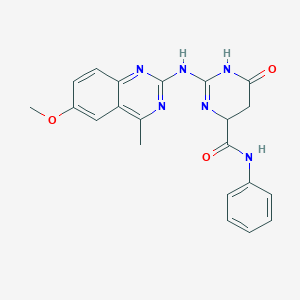 molecular formula C21H20N6O3 B290255 2-[(6-methoxy-4-methylquinazolin-2-yl)amino]-6-oxo-N-phenyl-1,4,5,6-tetrahydropyrimidine-4-carboxamide 